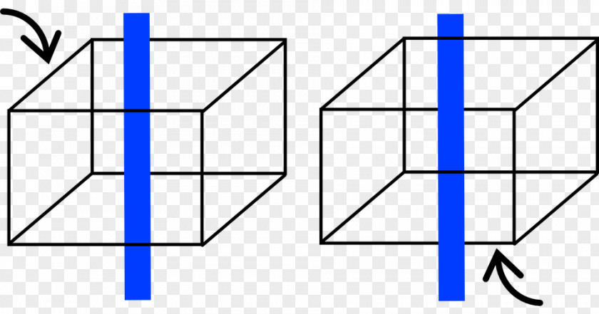 Space Blue Double Arrow Necker Cube Impossible Optical Illusion PNG