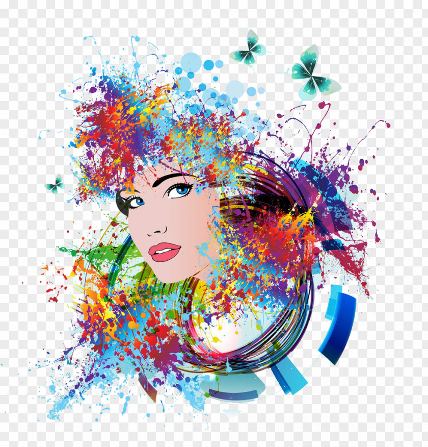 Vector Watercolor Avatar Painting Illustration PNG