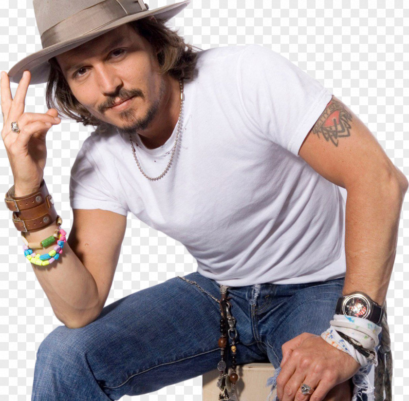 Actor Johnny Depp T-shirt Bracelet Fashion Male PNG