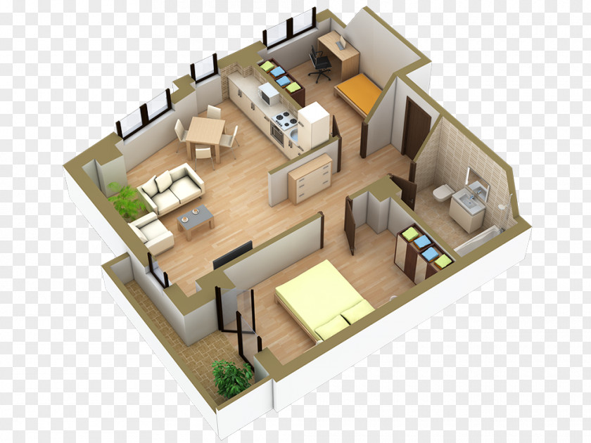 Apartment Fidelia Residence Pacurari Floor Plan Room PNG