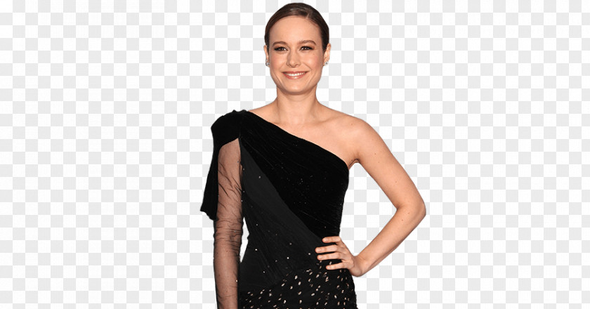 Brie Larson Little Black Dress Sequin Evening Gown PNG