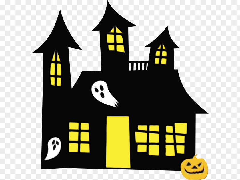 Castle Silhouette Haunted House Cartoon PNG