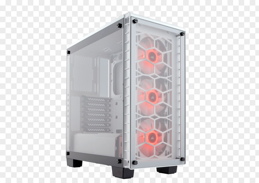 Cooling Tower Computer Cases & Housings Power Supply Unit Corsair Crystal Midi-Tower Case ATX CORSAIR Air Series LED SP120 RGB High Performance Fan PNG
