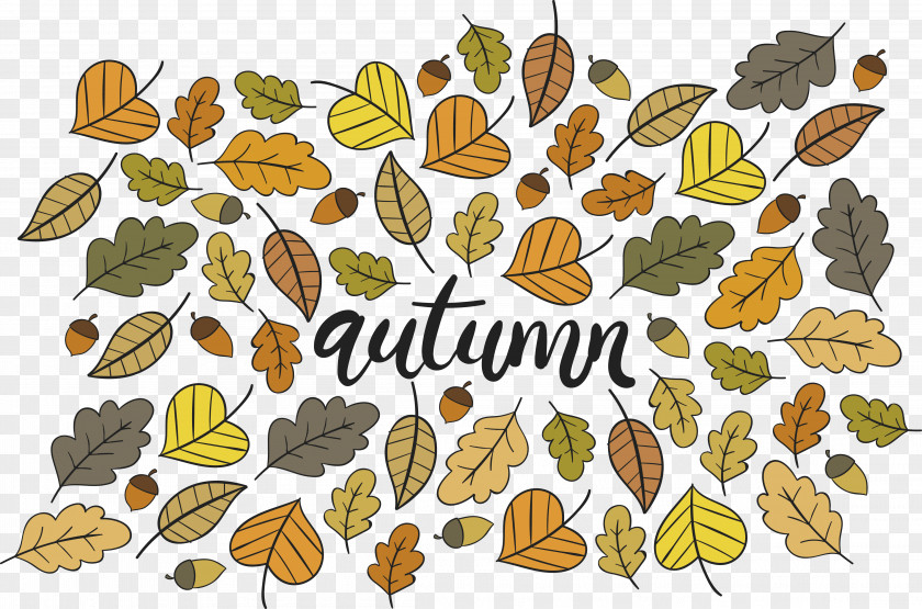 Cartoon Leaves Autumn Poster Leaf PNG