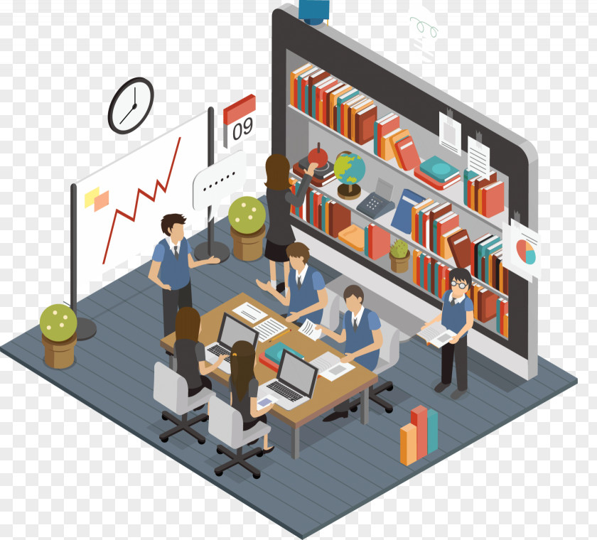 Isometric Business Element Flat Design Projection 3D Computer Graphics PNG