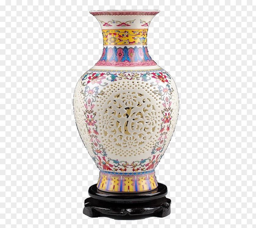 Retro Vase China Chinese Ceramics Flower PNG