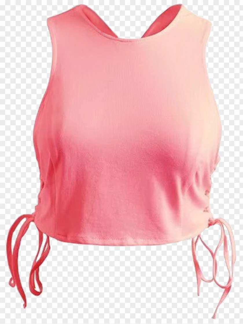 CHINESE CLOTH Sleeveless Shirt Pink M Blouse Silk PNG