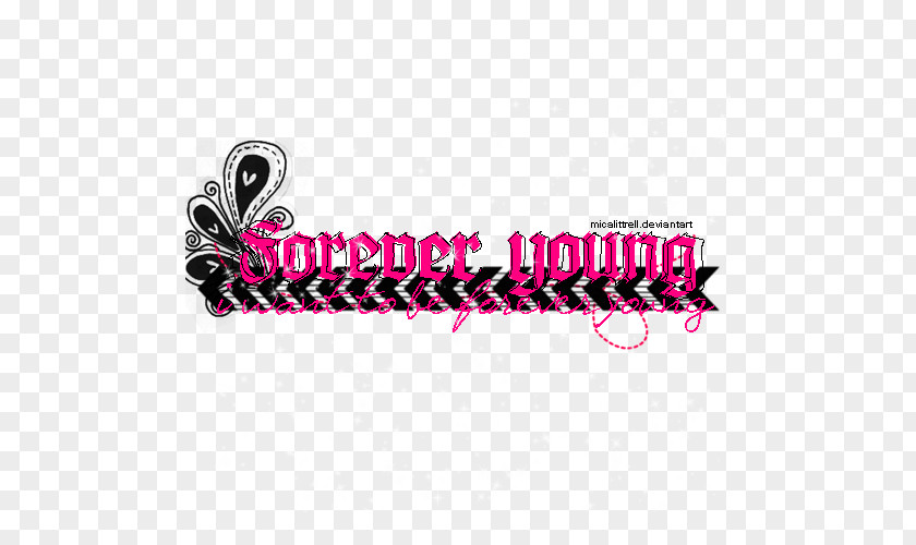 Forever Young Logo Brand Pink M Font PNG