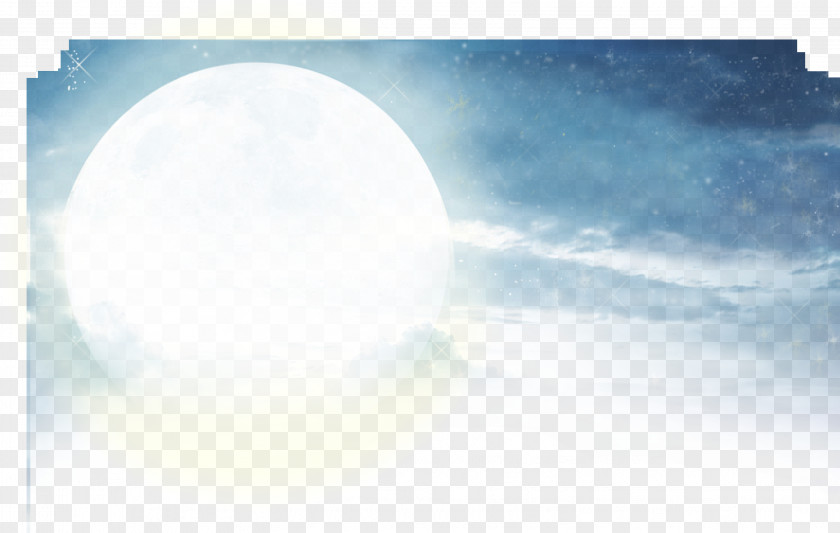 Blue Sky And White Clouds Moonlight Creative PNG
