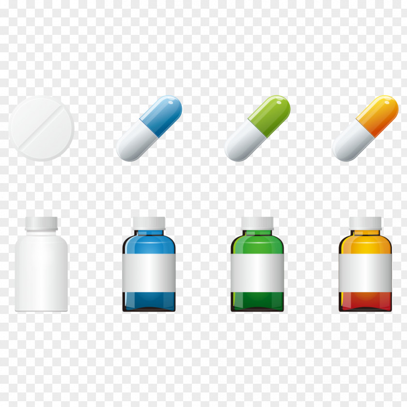 Bottle And Medicine Tablets Pharmaceutical Drug Aspirin Tablet PNG