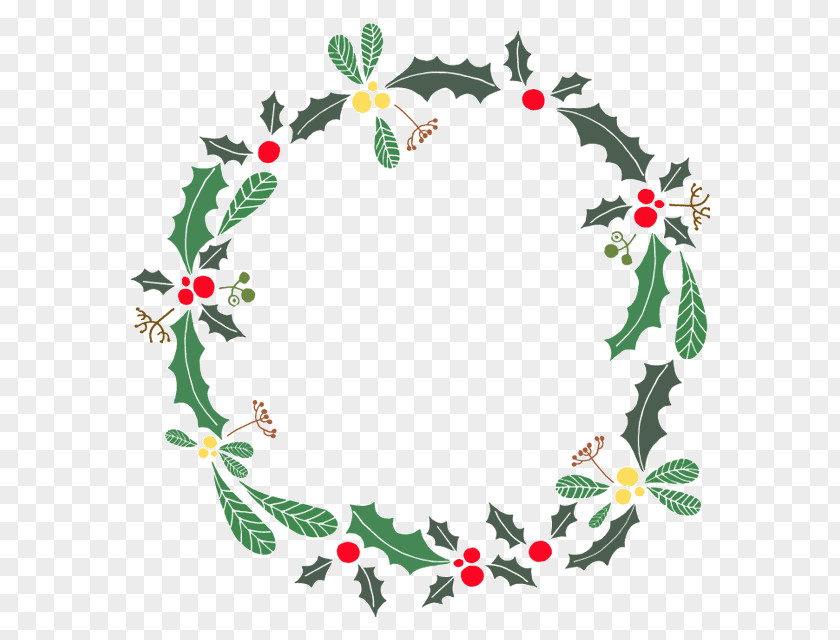 Christmas Wreath Holly Clip Art PNG