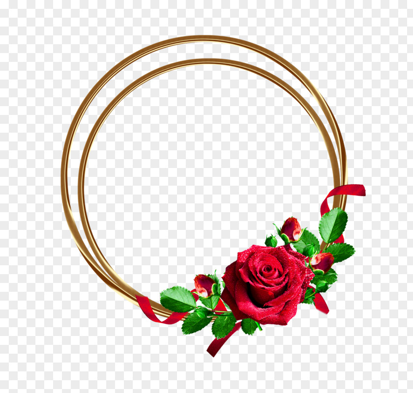 Golden Rose Frame Flower Clip Art PNG