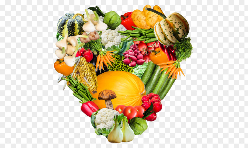 Healthy Food Vegetable Fruit Heart PNG