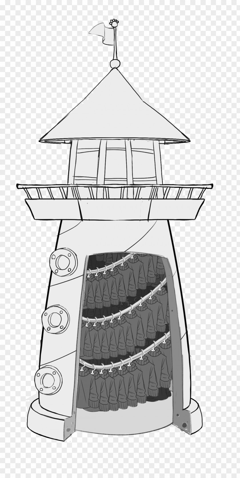 Lighthouse Drawn Drawing Line PNG