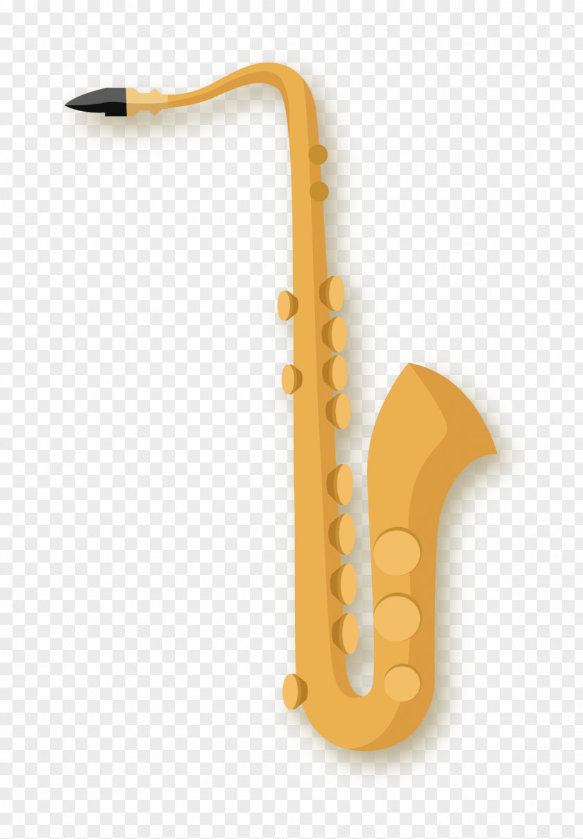 Vector Exquisite Musical Instrument Saxophone Yellow Font PNG