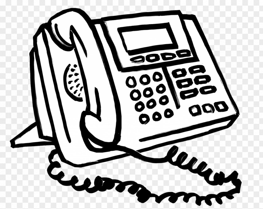 Office Phone Line Art Telephone Drawing Clip PNG