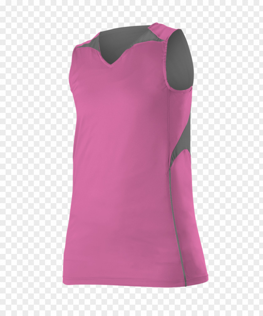 Plain Basketball Jersey Shoulder Sleeveless Shirt Pink M PNG