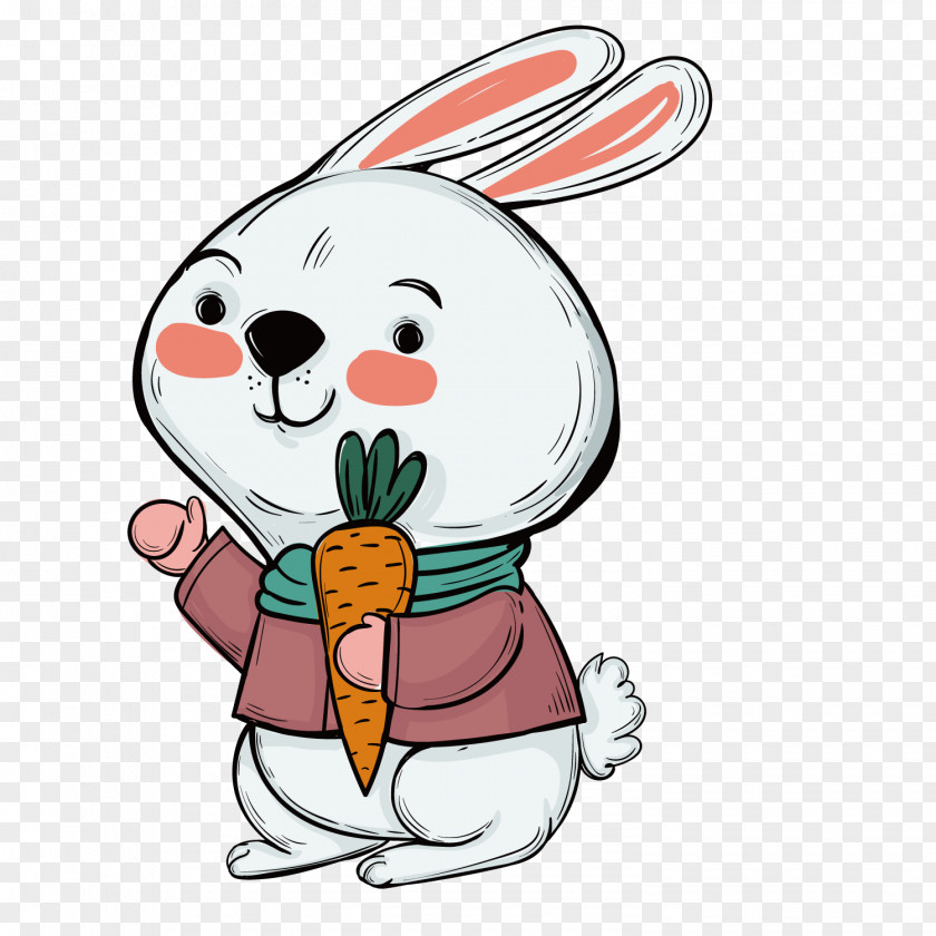 Vector Carrot Easter Bunny Rabbit Illustration PNG