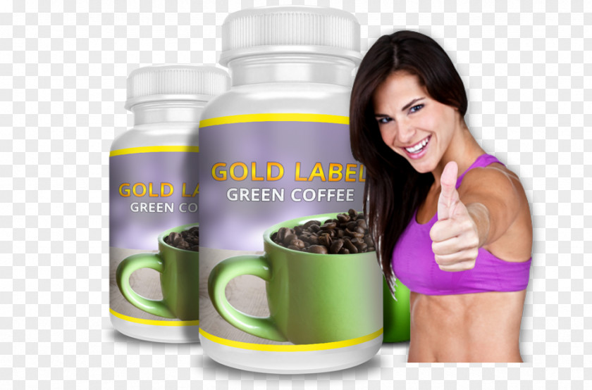 Coffee Green Extract Bottle Gold PNG