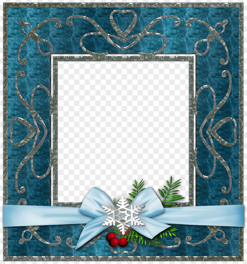Blue Frame Picture Frames Christmas PNG