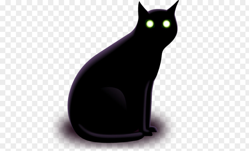Simple Black Cat Kitten PNG