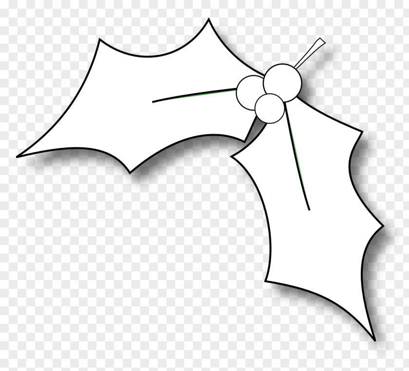 Leaflet Common Holly Black And White Christmas Coloring Book Clip Art PNG