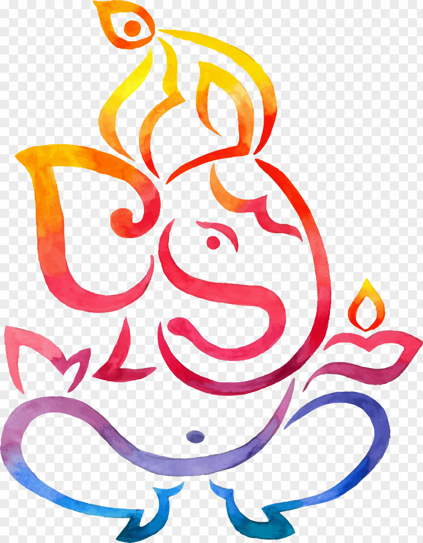 Line Art Puja Ganesha Drawing PNG