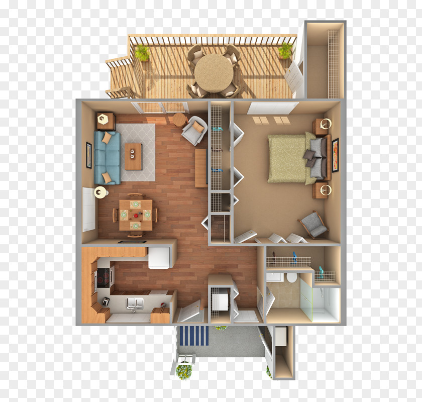 Mattresse 3D Floor Plan House Cottage PNG