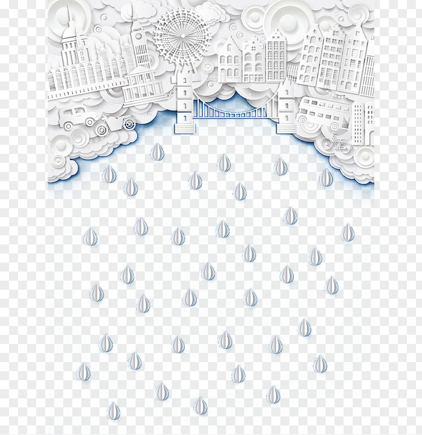 Origami City Water Pattern PNG