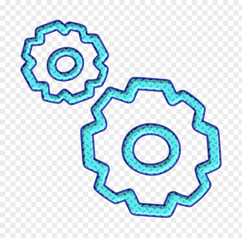 Configuration Hand Drawn Couple Of Cogwheels Outlines Icon Interface PNG