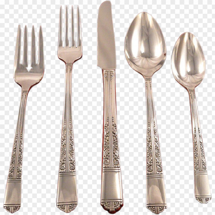 Fork Cutlery Knife Oneida Community Plate PNG