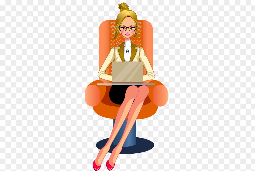 Hand-painted Cartoon Career Women Clip Art PNG