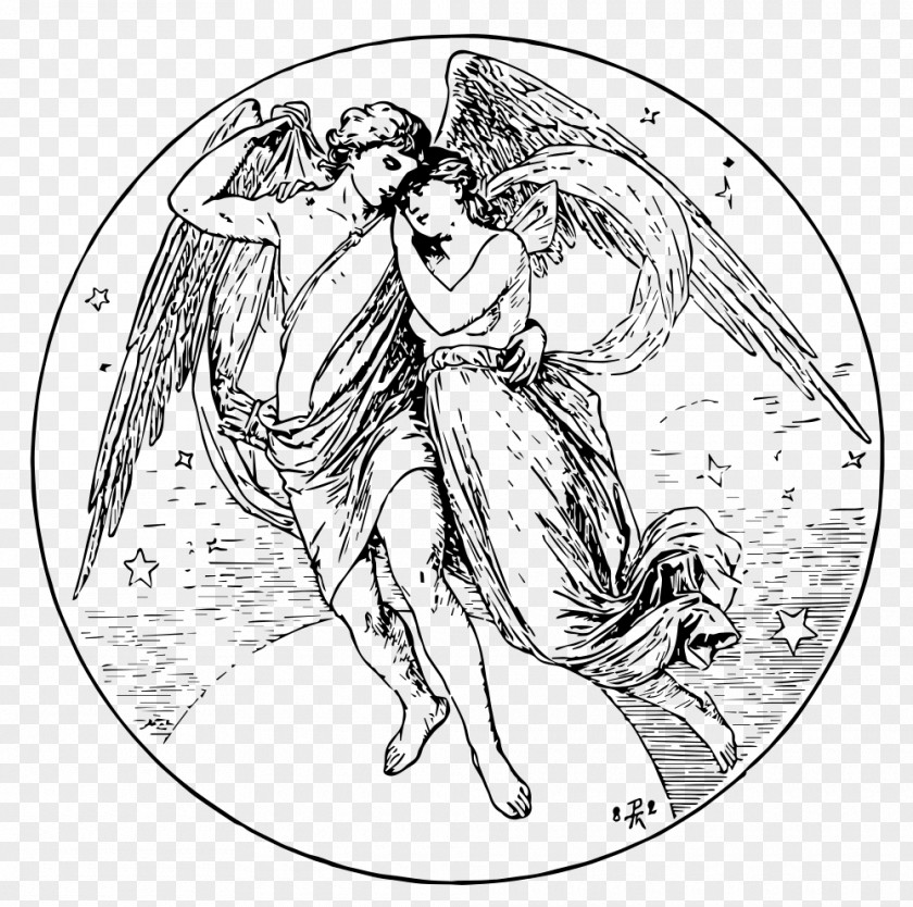 Valentine Labels Cupid And Psyche Revived By Cupid's Kiss Drawing Eros PNG