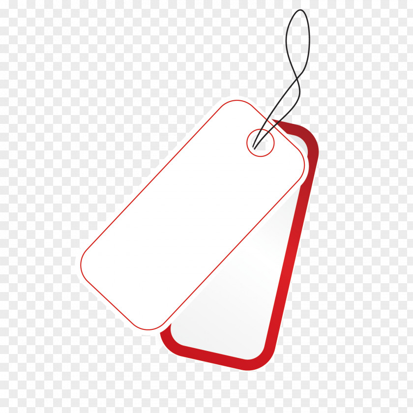 Vector Rectangle Red Decoration Tag Material Font PNG