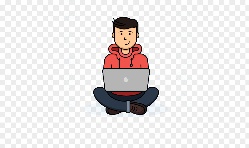 Playing Computer Sitting Small Young Download Icon PNG