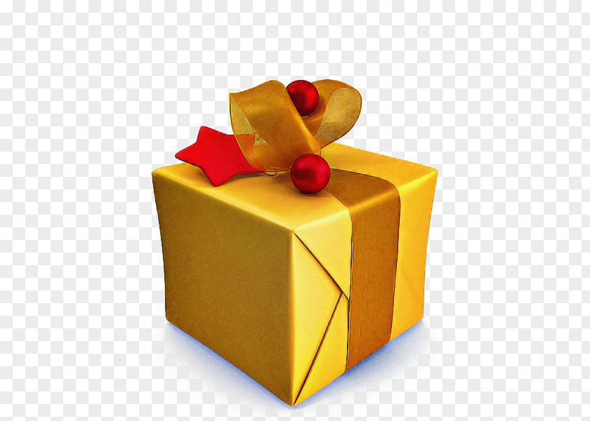 Box Ribbon Yellow Present Gift Wrapping PNG