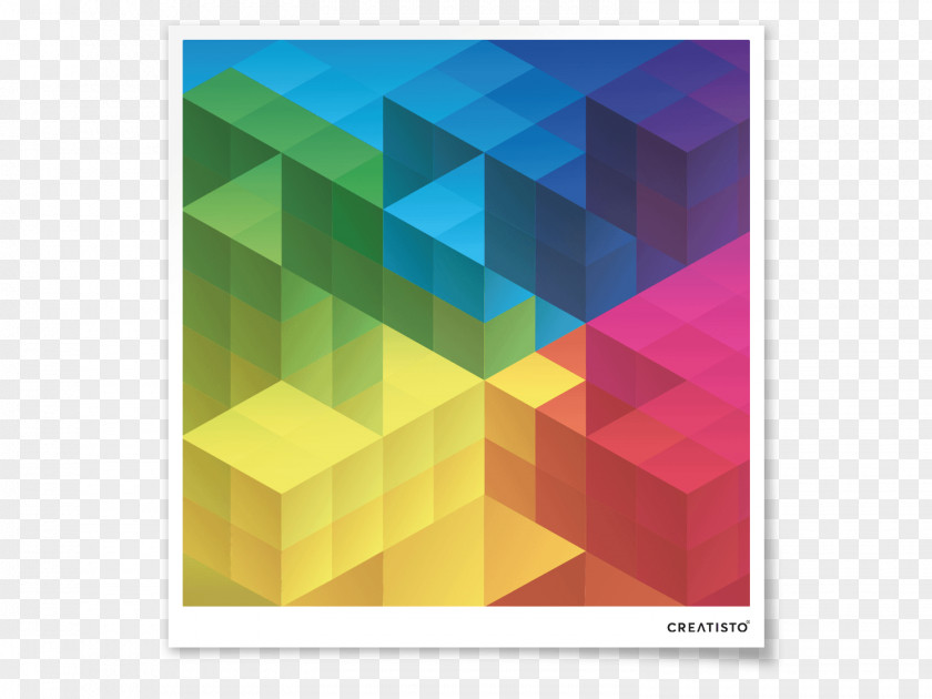 Colored Cubes Geometry Cube Color PNG