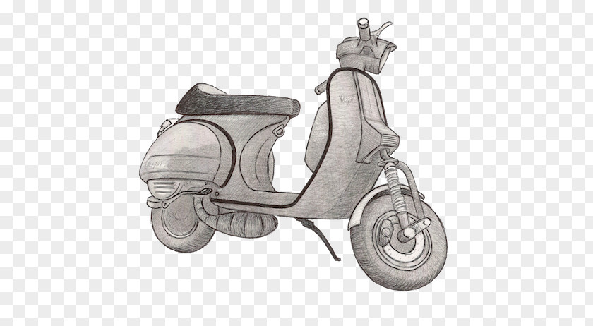 Vespa Scooter Drawing Pencil Motorcycle Sketch PNG