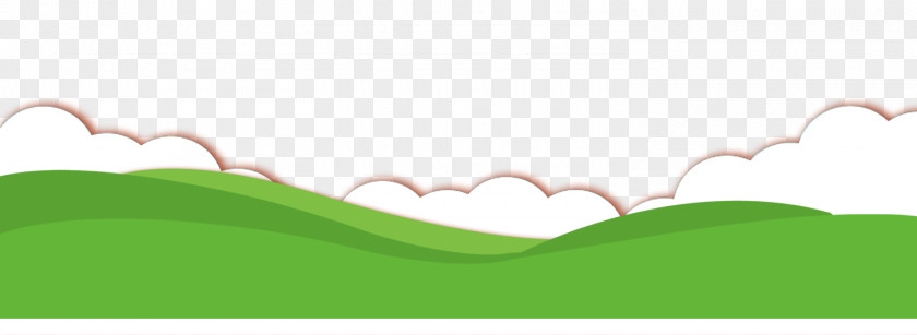 Cartoon Clouds Grass Green Wallpaper PNG