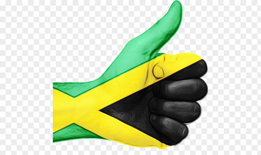 Yellow Green Finger Gesture Glove PNG