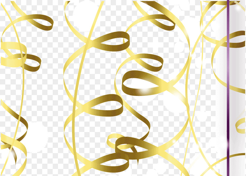 Floating Ribbon Yellow Icon PNG