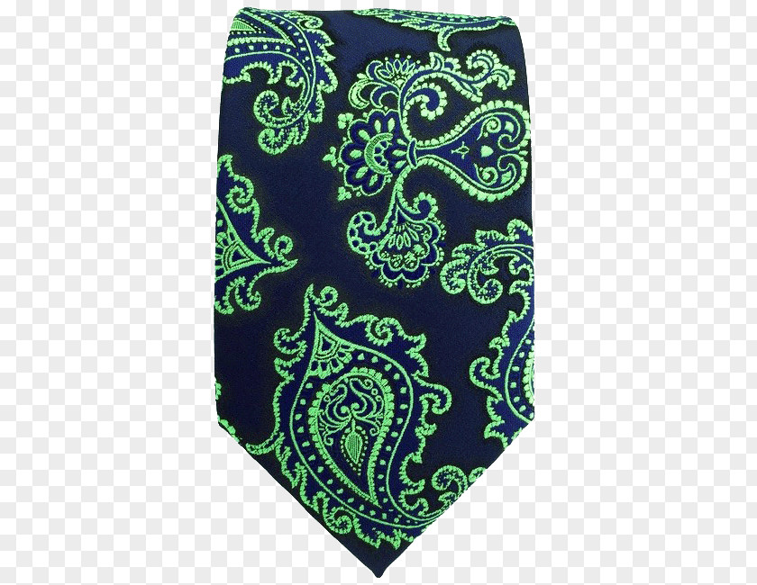 Necktie Blue Paisley Green Einstecktuch Silk PNG