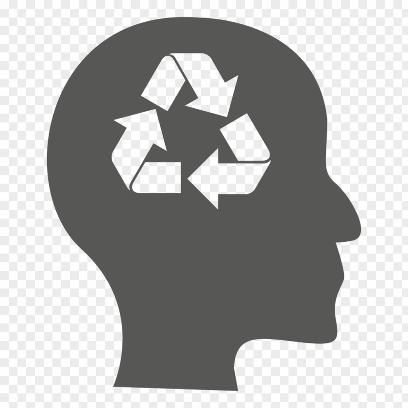Vector Human Brain Recycling Symbol Bin Paper Icon PNG