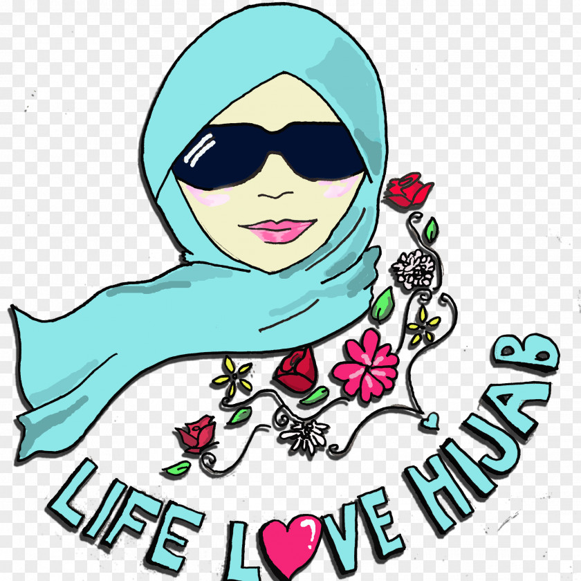 Hijab Logo Pashmina Green Blue Pink Silk PNG