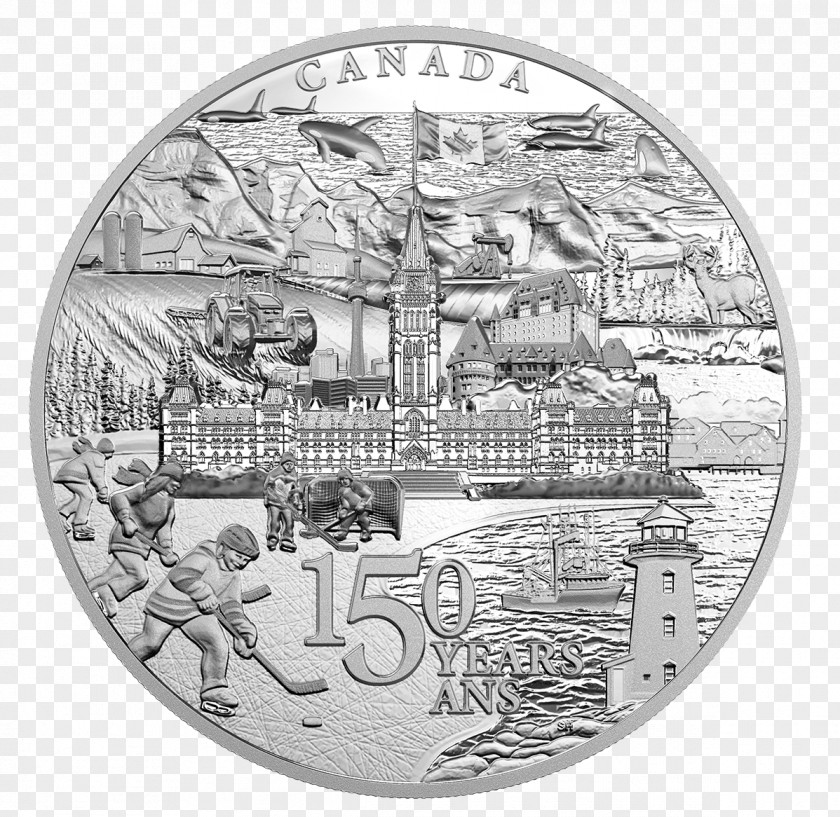 Canada 150th Anniversary Of Coin Royal Canadian Mint Silver PNG