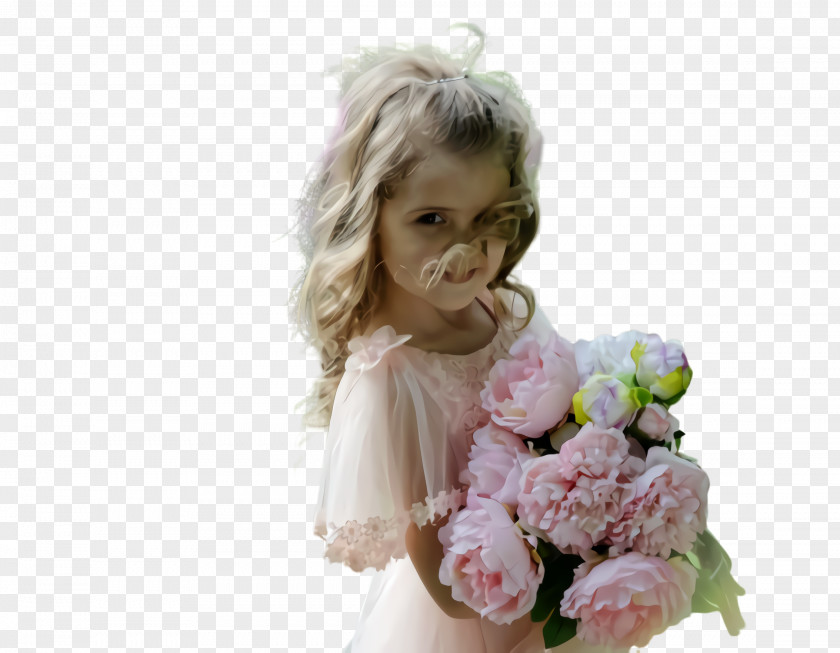 Flower Girl Hydrangea Pink Cartoon PNG