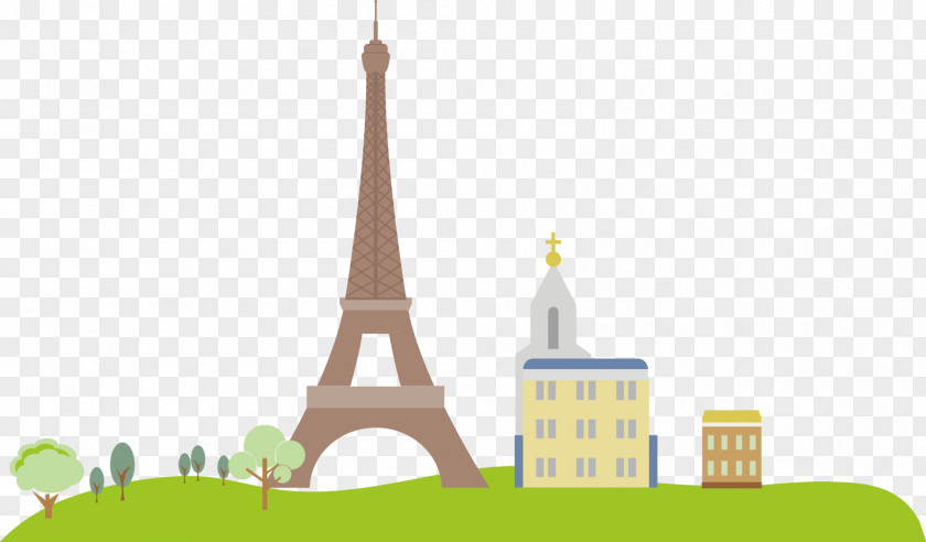 Paris House Tower Eiffel Illustration PNG