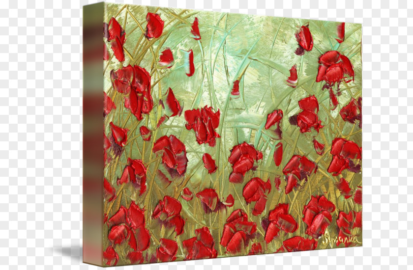 Red Poppy Canvas Print Art Stretcher Bar Printing PNG