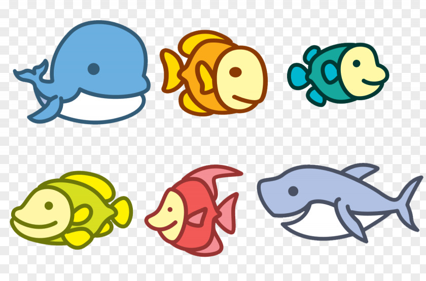 Vector Cartoon Fish Aquatic Animal Deep Sea Creature PNG