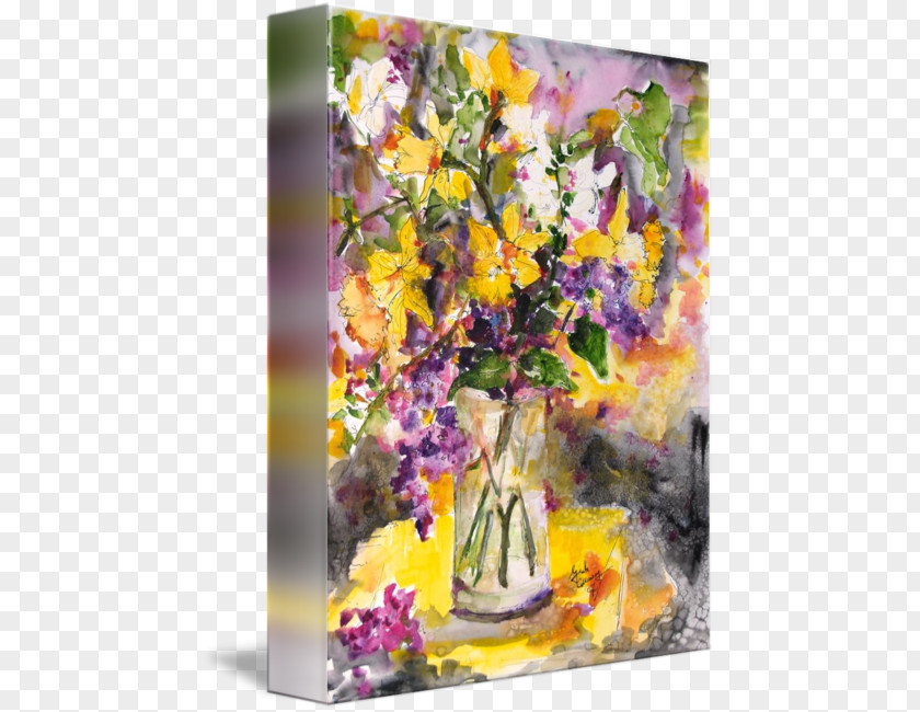Watercolor Lilac Floral Design Painting Still Life Cut Flowers PNG